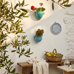 Set Decorativo Casa Mediterranea 3 pz – 2 Vasi Anfora e Piatto Polignano in Ceramica