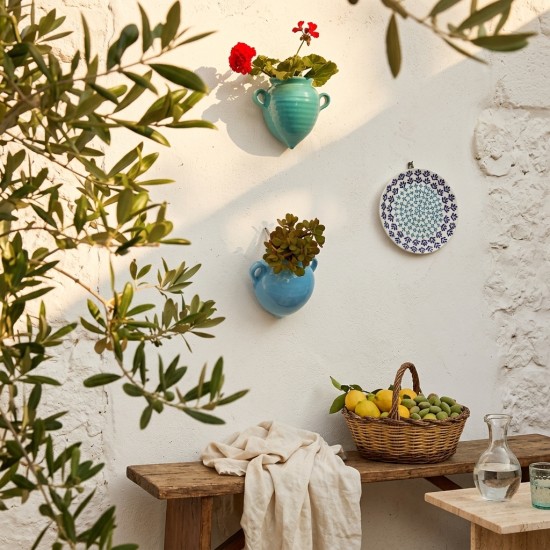 Set Decorativo Casa Mediterranea 3 pz – 2 Vasi Anfora e Piatto Polignano in Ceramica