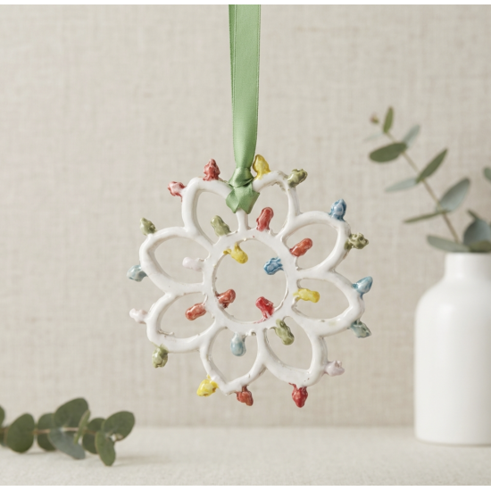 Rosone Luminaria da appendere in ceramica artigianale