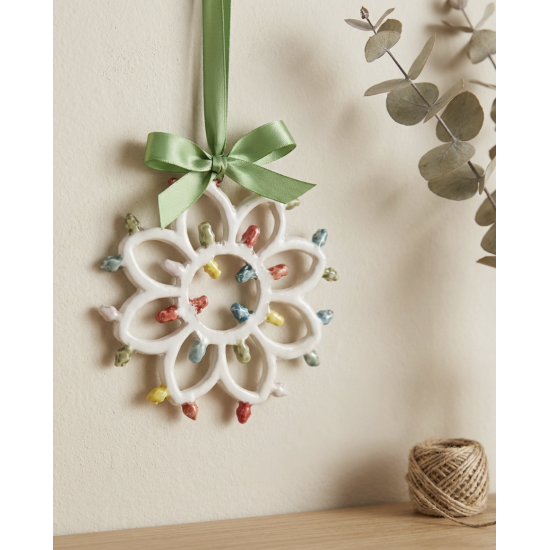 Rosone Luminaria da appendere in ceramica artigianale