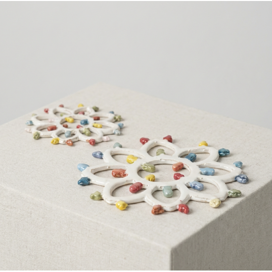 Rosone Luminaria da appendere in ceramica artigianale