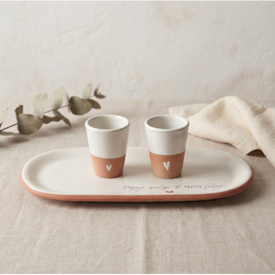 Set vassoio e bicchierini felicità