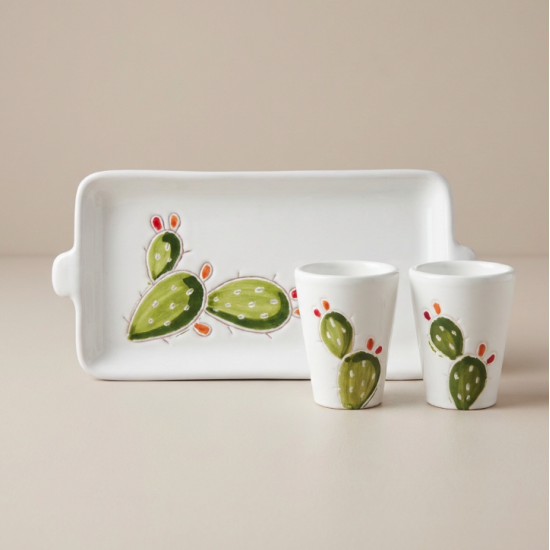 Set vassoio e bicchierini fico