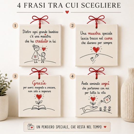 Quadretto regalo maestre – 4 Dediche Emozionali a Scelta