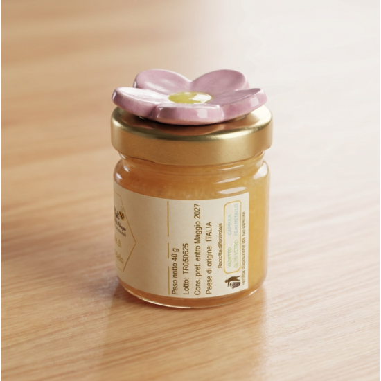 Vasetto di Miele con fiore in ceramica 