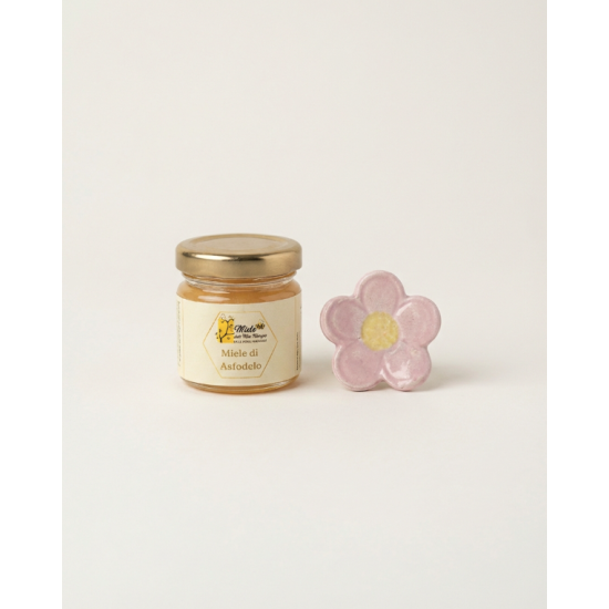 Vasetto di Miele con fiore in ceramica 