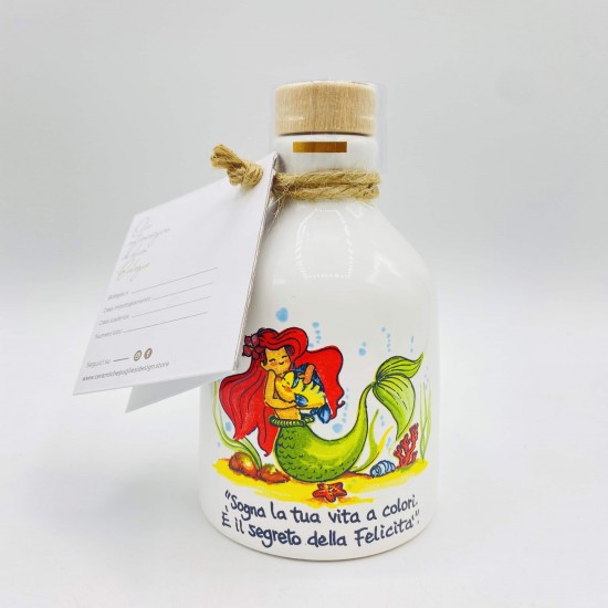 Oliera Sirenetta Oceano con olio extravergine d'oliva Bio 100 ml Oliera Sirenetta Oceano con olio extravergine d'oliva Bio 100 ml