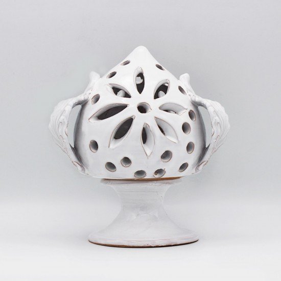 Porta candela pumo 14 cm foglie e fiore Porta candela pumo 14 cm foglie e fiore