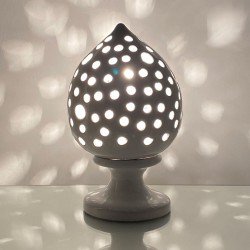 Lampada da comodino traforata celeste Lampada da comodino traforata celeste