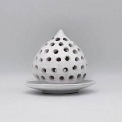 Portacandela pumo traforato con piattino 12 cm