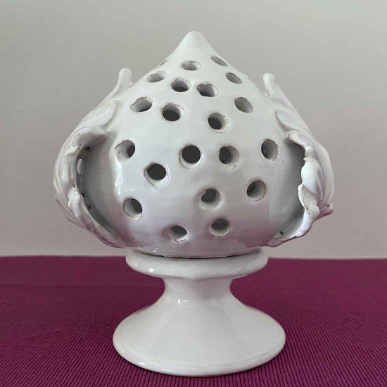 Porta candela pumo 14 cm foglie pois Porta candela pumo 14 cm foglie pois