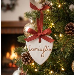 Cuore Inciso Famiglia in Ceramica