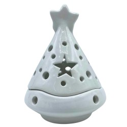 Albero porta candela bianco 14 cm