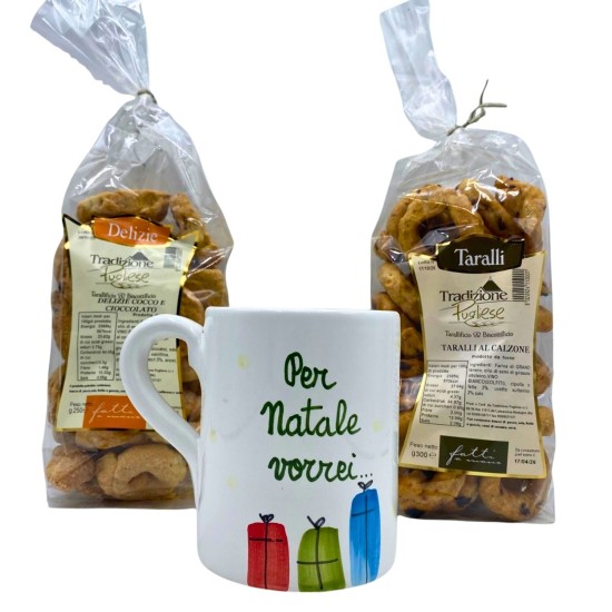 Cesto Natalizio Tazza Mug e Taralli