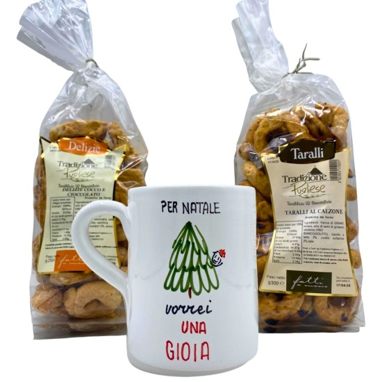 Cesto Natalizio Tazza Mug e Taralli
