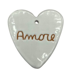 Cuore Inciso Amore in Ceramica