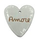 Cuore Inciso Amore in Ceramica