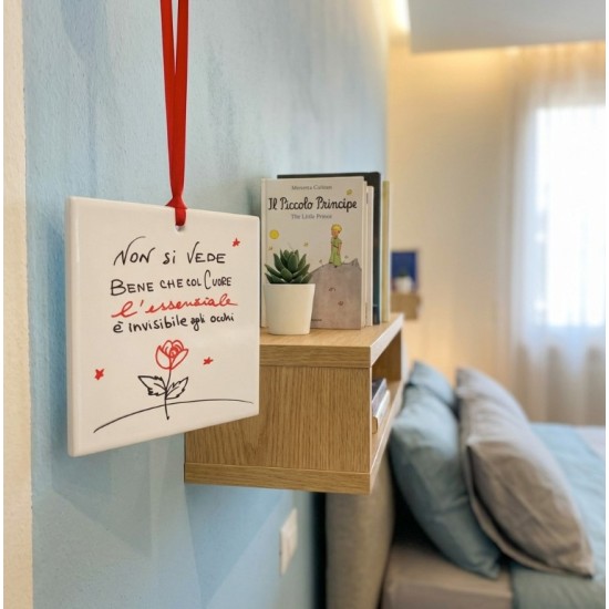 Quadretto in Ceramica con Rosa