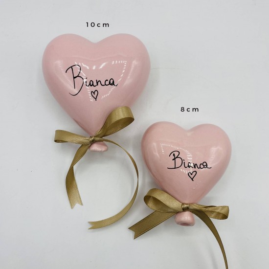 Palloncini cuore in ceramica da appendere personalizzato