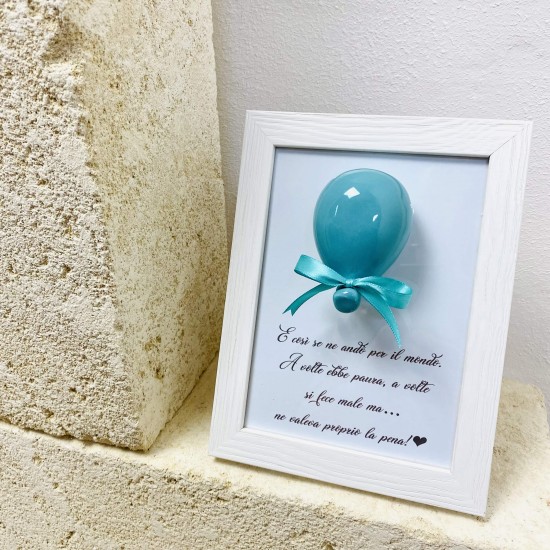 Quadro con palloncino frase personalizzata