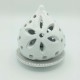 Portacandela pumo fiore e pois con piattino 12 cm Portacandela pumo fiore e pois con piattino 12 cm