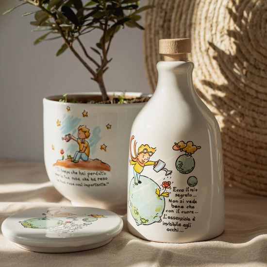 Oliera Piccolo Principe Terra con olio extra vergine bio Oliera Piccolo Principe Terra con olio extra vergine bio