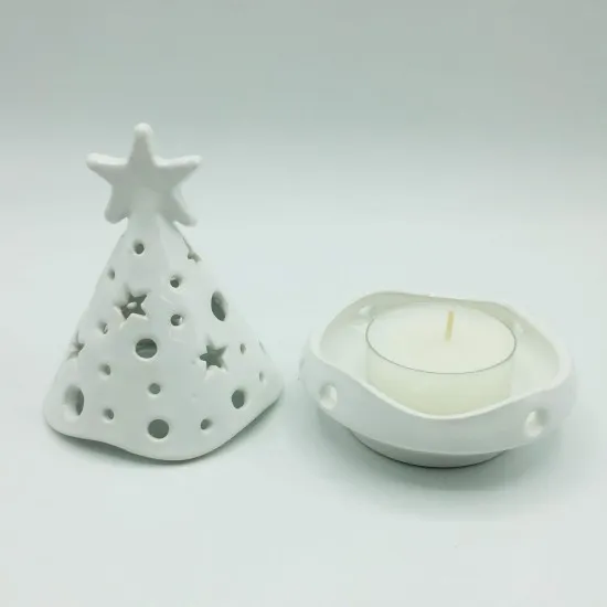 Albero porta candela bianco 14 cm Albero porta candela bianco 14 cm