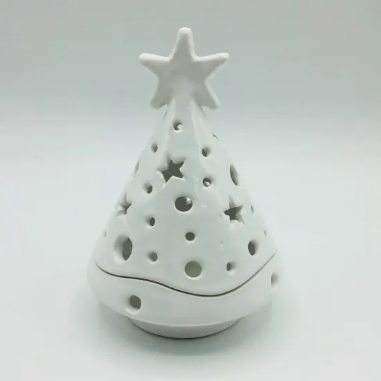 Albero porta candela bianco 14 cm Albero porta candela bianco 14 cm
